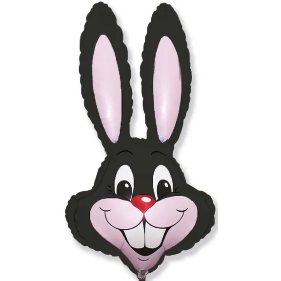 37" Black Rabbit Bunny Head Shaped Easter Basket Gift Stuffing Foil Mylar Balloon