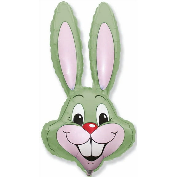 37" Mint Green Rabbit Bunny Head Shaped Easter Basket Gift Stuffing Foil Mylar Balloon