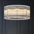 thumbnail image 1 of 37" Modern Black Round Chandelier,2-Tier 8-Light Water Ripple Crystal Glass Chandeliers,for Dining Room,Living Room,Bedroom,High Ceiling,Foyer Entryway,Luxury Chandelier, 1 of 9