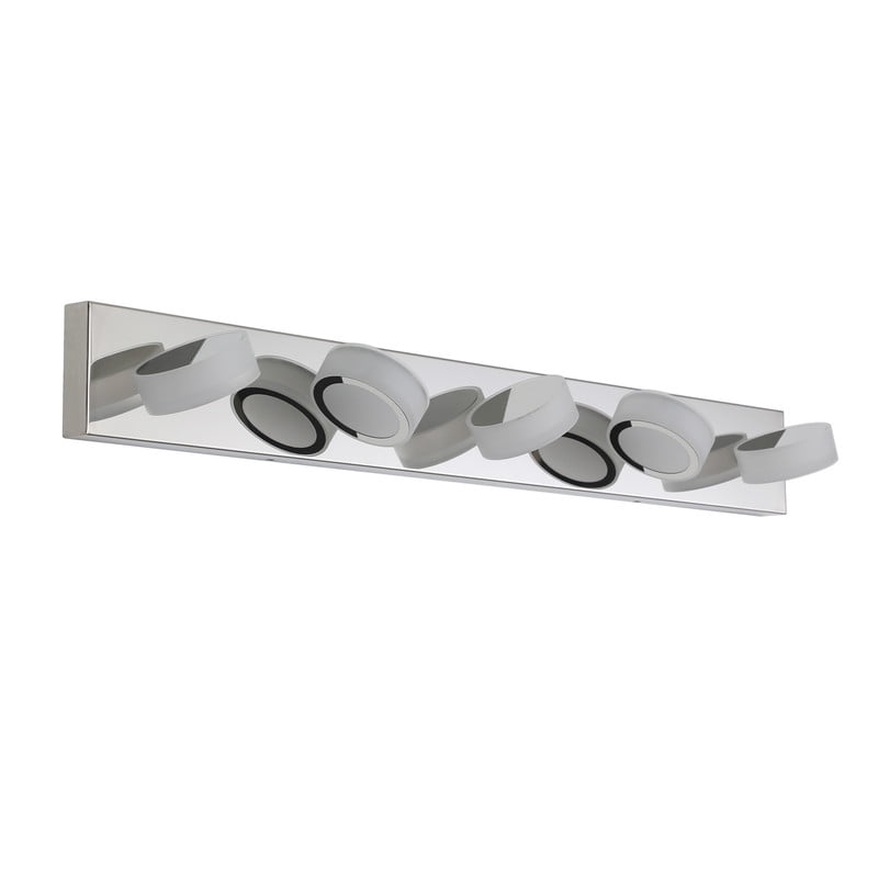 37" Modern Chrome LED Vanity Light, 5-Light Bathroom Wall Fixture for Mirror and Shower, Sleek Design, Energy Efficient, Easy to Install, Bathroom Decor Lighting