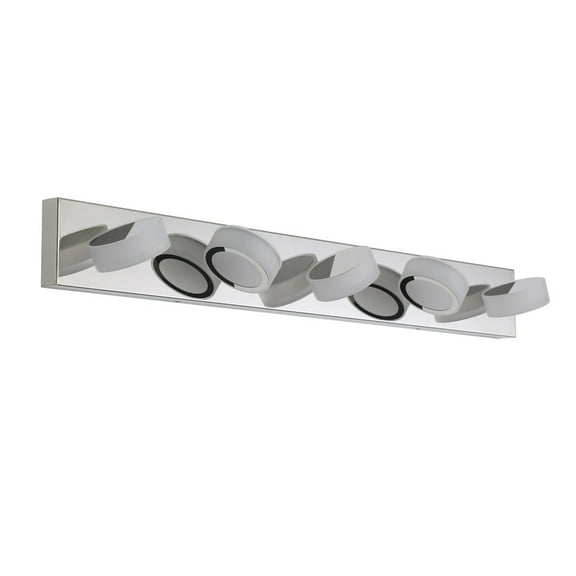 37" Modern Chrome LED Vanity Light, 5-Light Bathroom Wall Fixture for Mirror and Shower, Sleek Design, Energy Efficient, Easy to Install, Bathroom Decor Lighting