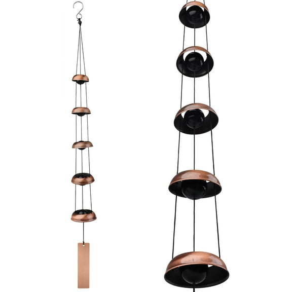 37'' Outdoor Bell Wind Chimes, EEEkit Temple Wind Bell with 5 Bells for Home Yard Garden