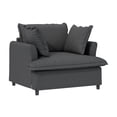 thumbnail image 1 of 37" Oversized Single Seat Sofa Module for Modular Sectional Sofa, Wide Seat Chenille Armchair with Pillows, Modern Upholstered Comfy Single Couch Lounge for Living Room, Apartment, Bedroom, 2 Colors, 1 of 8