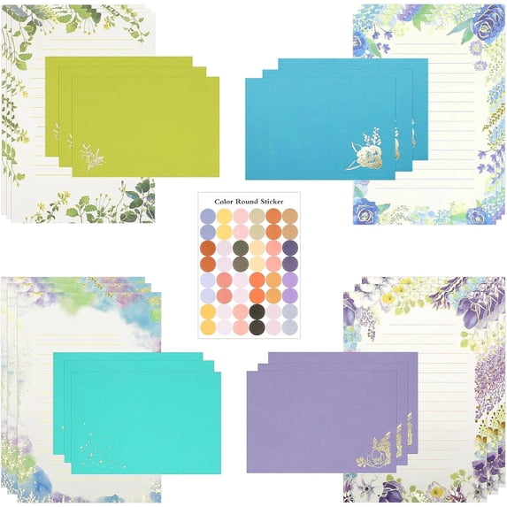 37 Pcs Stationery Paper Envelopes Set | Includes 24 Writing Paper & 12 ...