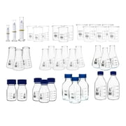 37 Piece Lab Starter Kit - Borosilicate Glass Beakers, Reagent Bottles, Graduated Cylinders, Conical Flasks - Autoclavable & Reusable Labware for Science Labs, Chemistry, Biology, Educational Use
