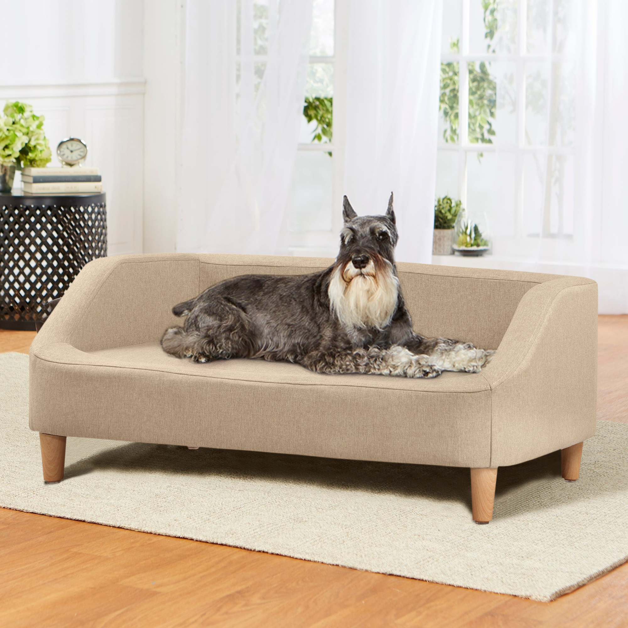 37 Soft Pet Sofa, Aukfa High Stretch Sofa with Wood Style Foot, Slipcover  Pets Dogs Cats Proof Furniture Protector Non Slip Covers, Detachable  cushion for Sofa (Sofa, Beige) 