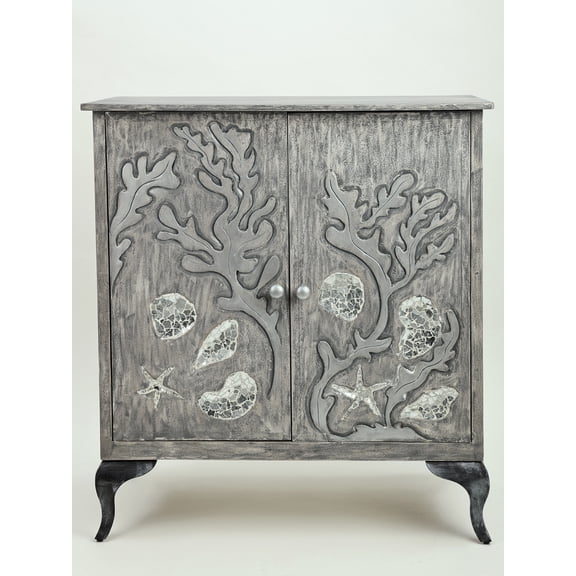 37" Tree Design Cabinet with Two Door | Wooden Cabinet | Handmade Art