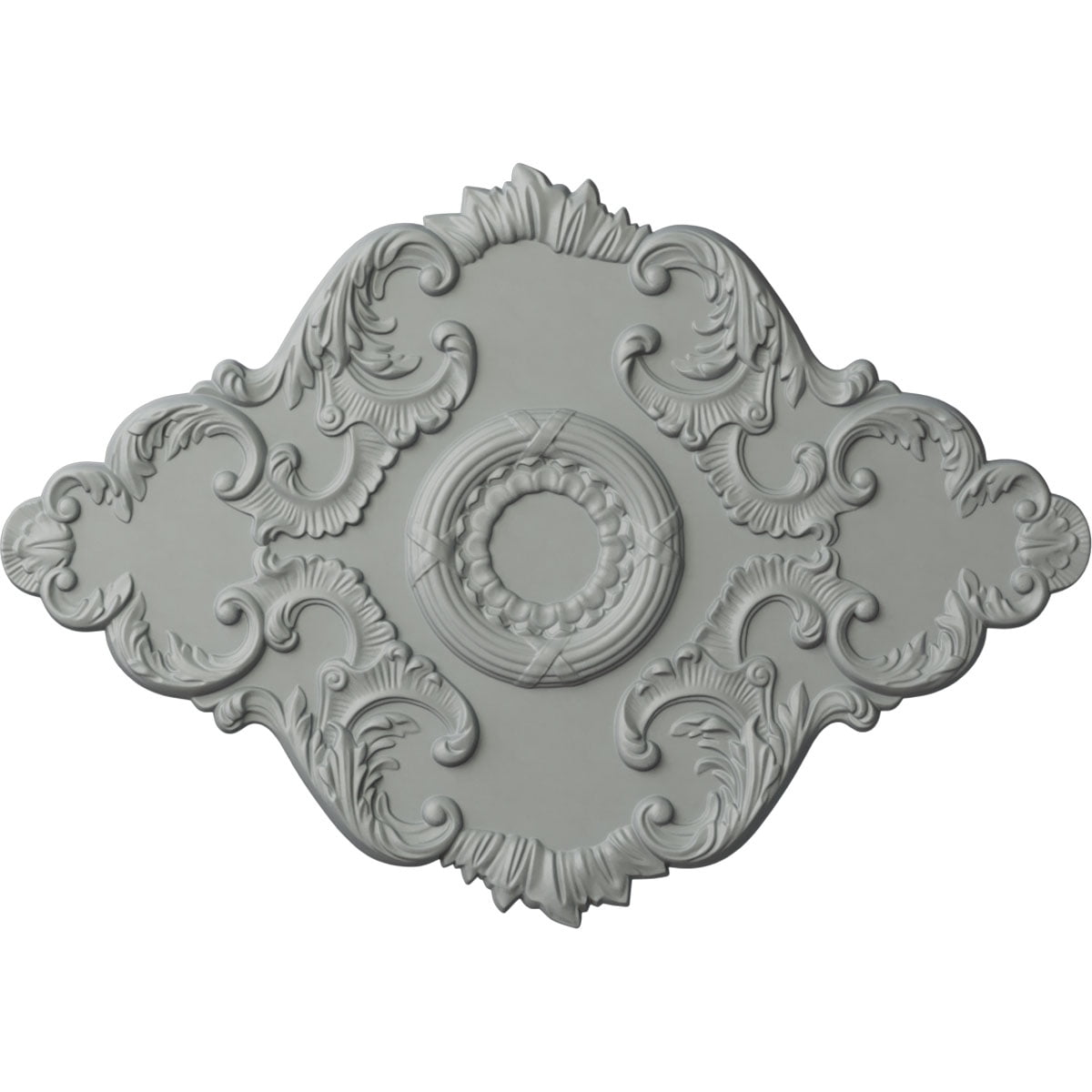 Primed White Polyurethane Piedmont Ceiling Medallion, 37" x 26"