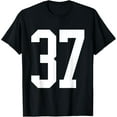 thumbnail image 1 of #37 White Number 37 Sports Fan Jersey Style T-Shirt, 1 of 3