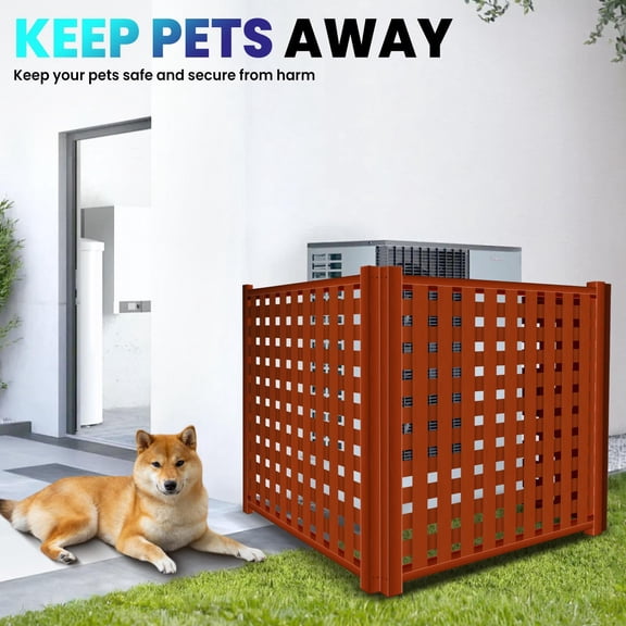 37" Wooden Privacy Screen, 2" Thick 37" Wooden Privacy Screen with Slatted Design, 3 Panels Wooden Privacy Screen for Trash Can