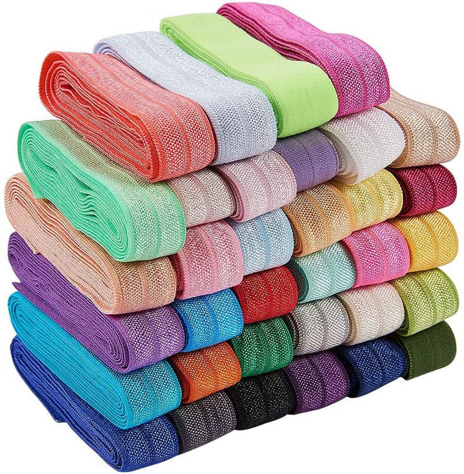 37 Yards 0.6 Inch Ribbon Elastic Foldover Elastic Stretch Band for Hair ...