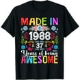 thumbnail image 1 of 37 Years Old Made In 1988 Funny Floral 37th Birthday Women T-Shirt, 1 of 3
