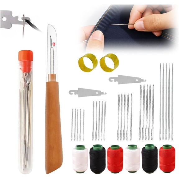 37 count  and Thread kit,  Thread Hand Repair Tools, Portable Steel Sewing  Kit for Beginners & Daily Use