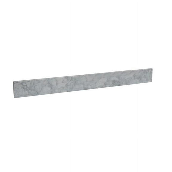 37 in. Carrara Marble Backsplash, White