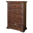 thumbnail image 1 of 37 in. Chocolate Solid Wood Five Drawer Chest, 1 of 1