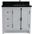 thumbnail image 1 of 37 in. Galaxy Top Rectangle Sink Single Vanity Right Doors, Right Sink, Glacier Ash & Black, 1 of 1