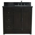 thumbnail image 1 of 37 in. Galaxy Top Rectangle Sink Single Vanity with Right Doors, Right Sink, Brown Ash & Black, 1 of 1