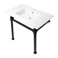 thumbnail image 1 of 37 in. Monarch Console Sink with Stainless Steel Legs - Single Faucet Hole, White & Matte Black, 1 of 1