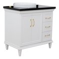 thumbnail image 1 of 37 in. Single Wooden Vanity  White Black Galaxy Round Left Door.Left Sink, 1 of 14