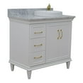 thumbnail image 1 of 37 in. Single Wooden Vanity  White White Carrara Round Right Door.Right Sink, 1 of 11