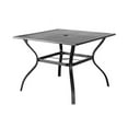 thumbnail image 1 of 37 in. Square Metal Outdoor Dining Table with Umbrella Hole, Black, 1 of 1