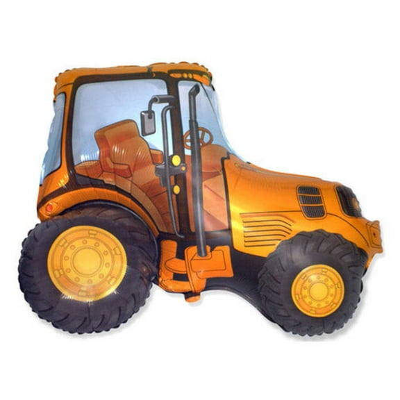 37 inch Tractor - Yellow Foil Mylar Balloon - Party Supplies Decorations