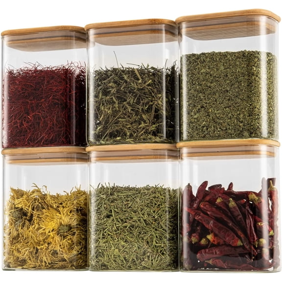 37 oz 1.2 Qt Rectangle Glass Storage Containers with Lids 6-Pack