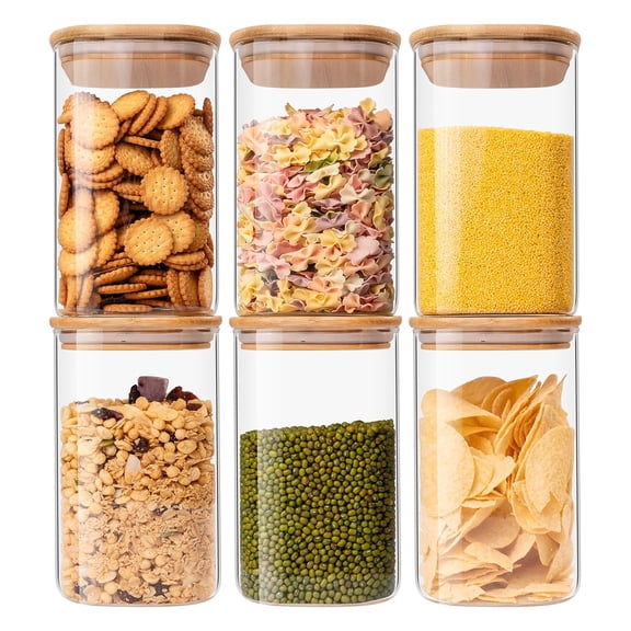37 oz glass storage containers (set of 6)