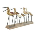 thumbnail image 1 of 37" x 18" Brown Wood Bird Sculpture with Red Accents and Log Base, by DecMode, 1 of 13