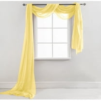 37" x 216" - Gold Sheer Window Scarf Valance Topper Draping Extra Long