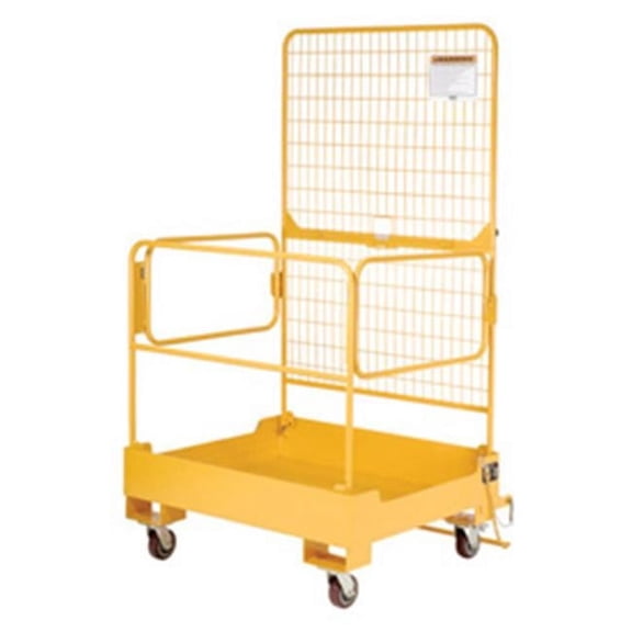 37 x 37 in. Fold Down Forklift Work Maintenance Platform - Yellow Powder Coat - 37in. x 37in.