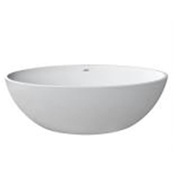 37 x 67 in. Marquis Artificial Stone Freestanding Bathtub, High Gloss White