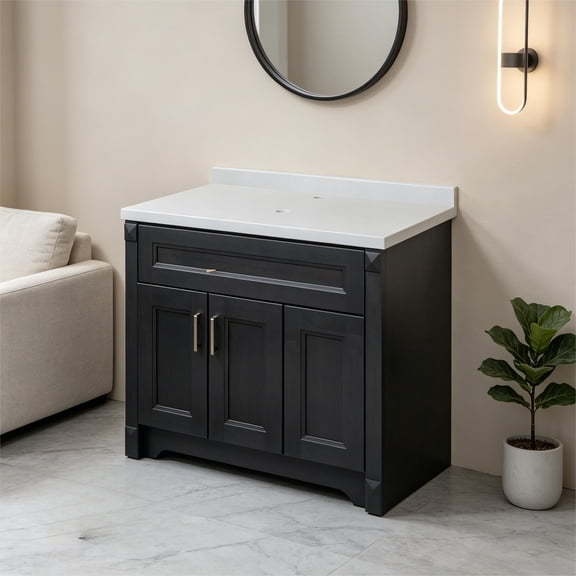 37"x3" Light Gray Terrazzo Vanity Backsplash, Matte Sandstone Finish