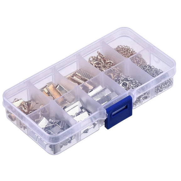 BESTOYARD Lobster Clasp Extenders with Textured Crimp Ends for Jewelry 370Pcs