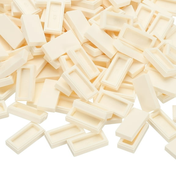 370 Pcs Flat Blocks Bulk, 1x2 Square White Classic Tiles Smooth Surface Mini Building Blocks Accessories Compatible Bricks Kits for Building Floor Walls Mosaic Pixel Arts