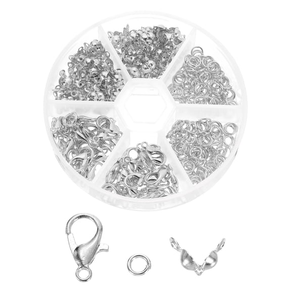 370Pack Jewelry Making Kit, Lobster Clasps and Other Accessories, Silver