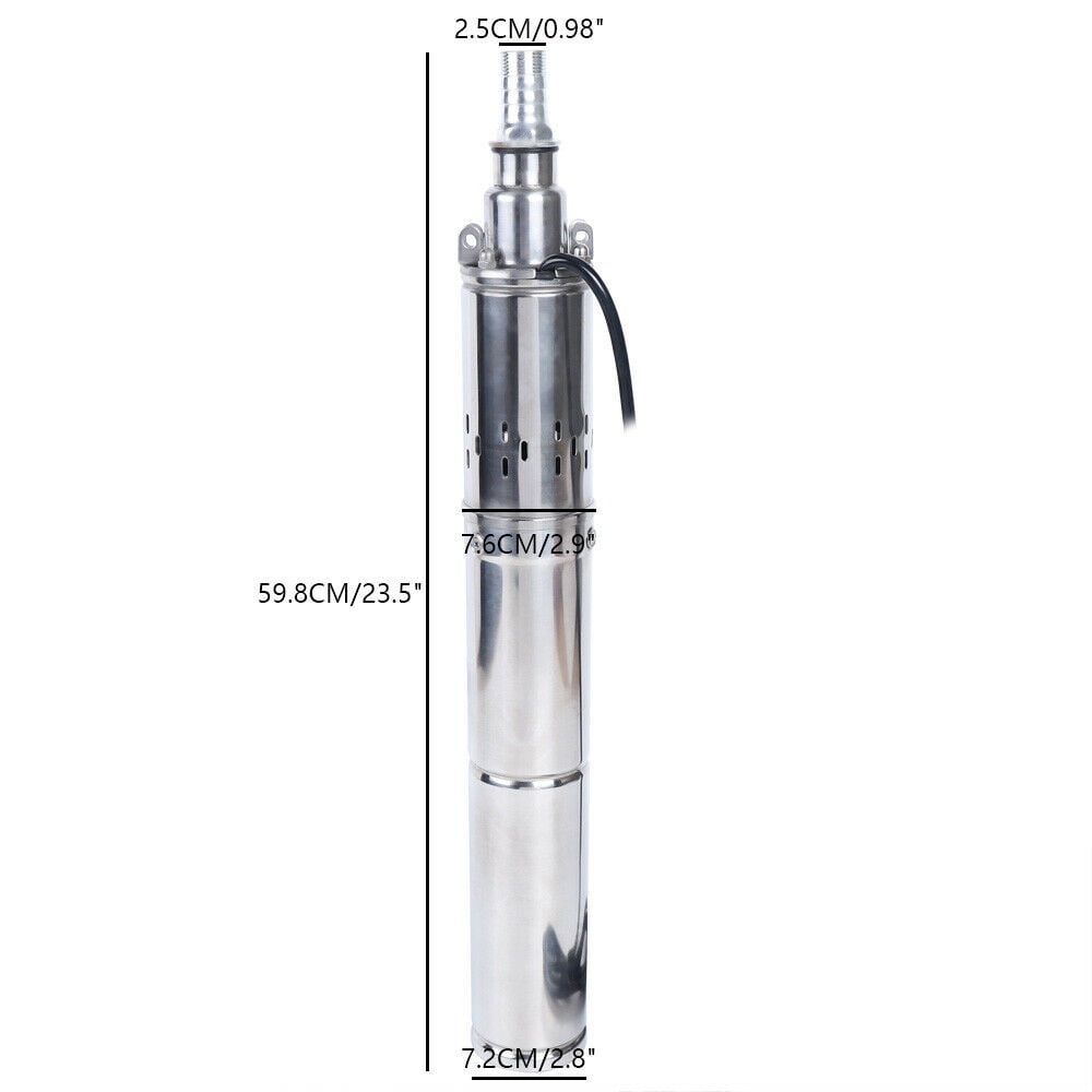 370W 24V Solar Water Pump Deep Well Solar Submersible Pump head 65m stainless