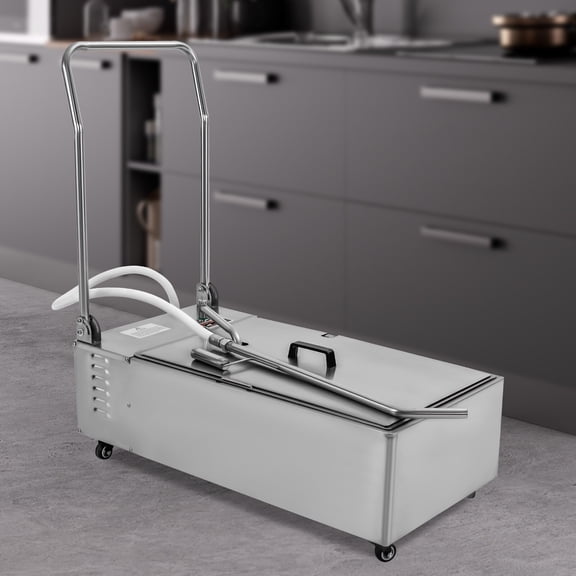 370W 55L Fryer Oil Filter Machine, Oil Filtration Trolley Cart System with Foldable Handle for Commercial 110V
