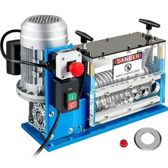370W Electric Wire Stripping Machine, 0.06"-1.5" Capacity, 75 ft/min Speed, 11 Channels & 10 Blades for Copper Recycling
