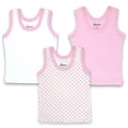 thumbnail image 1 of 371-3-3-PI 3 Piece White & Pink Sleeveless Tank Shirt Set, 0-3 Months, 1 of 1