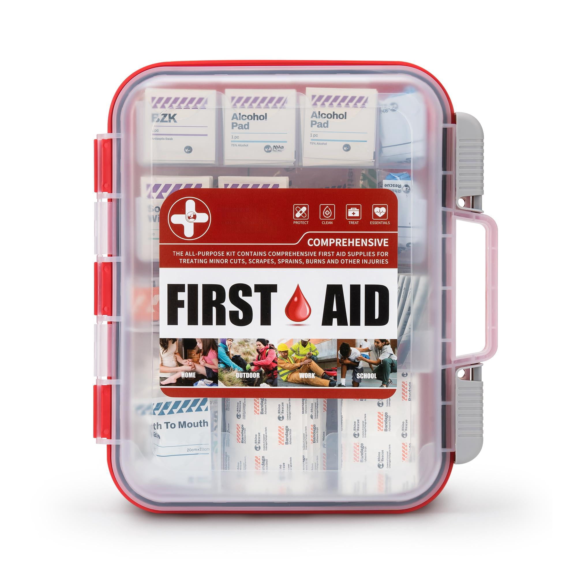 371 Pieces Osha All-purpose First Aid Kit  Home & Office Professional Supplies Ideal For Emergency School Business