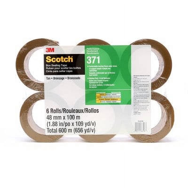 371-Tan-48mmx100m - Scotch Box Sealing Tape Tan - 48mmx100m - (Pack of 6)