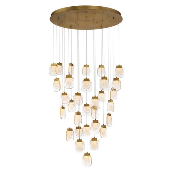 37193-010 Eurofase Lighting Paget Round Chandelier 31 Light-Gold Finish