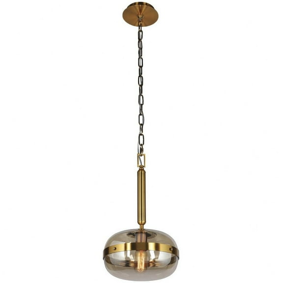 37197-018-Eurofase Lighting-Nottingham - 1 Light Medium Pendant  Ancient Brass Finish with Champagne