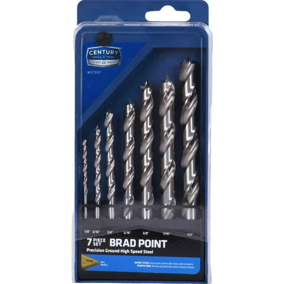 Century Drill & Tool 37207 Brad Point Wood Bits, 7-Piece Set