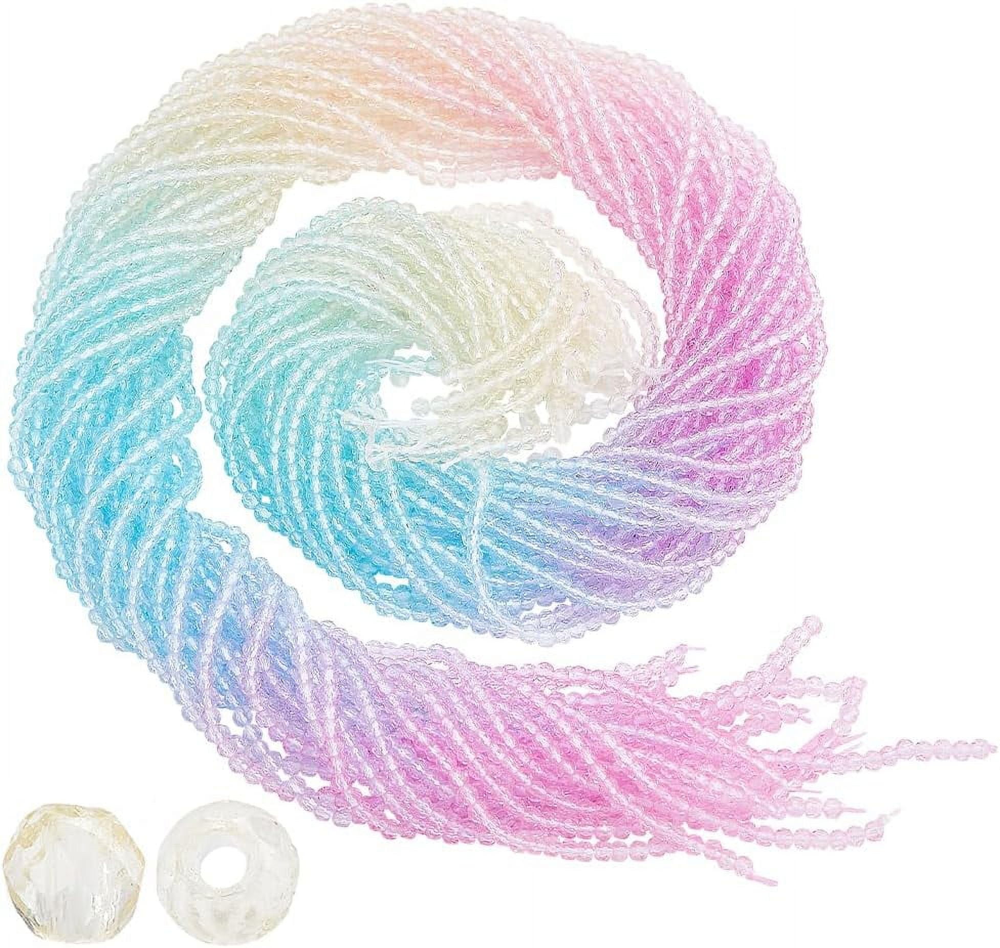 3720Pcs 2mm Faceted Glass Beads 20 Strands Tiny Loose Spacer Beads Beads Small Faceted Gemstone Strands for Bracelets Jewelry Making (Blue Gradient Mix) for diy
