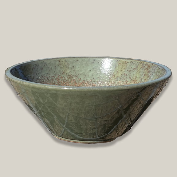 372L16FS - Green Cream Low Wide Planter-FREE SHIPPING (20"x20"x8", GreenCream)
