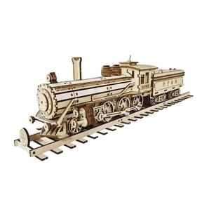 372PCS 3D Wooden Puzzle Steam Train Model Kit, Mechanical Locomotive Assembly Building Set With Electric Drive Display Decor For Collectors