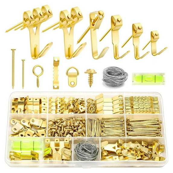 372PCS Picture Hooks for Hard Walls, Hanging Kit Frame Fixing,Picture Hanger Set with Hooks,Sawtooth