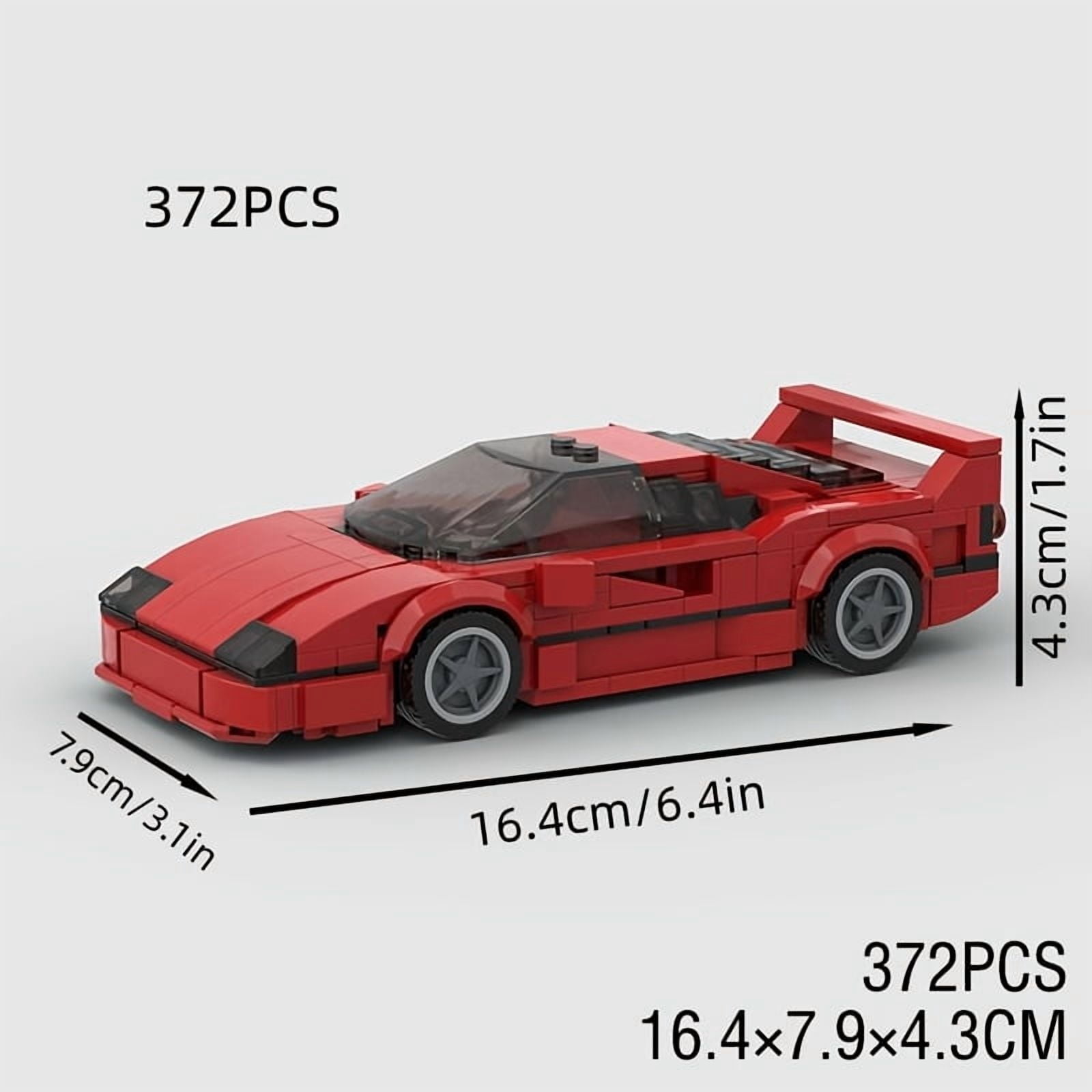 372pcs MOC Red Racing Car Model Set – DIY Collectible Building Kit for Adults, Perfect for Tech Lovers, Display Craft or Gift for Birthday, Christmas & Enthusiasts,Red